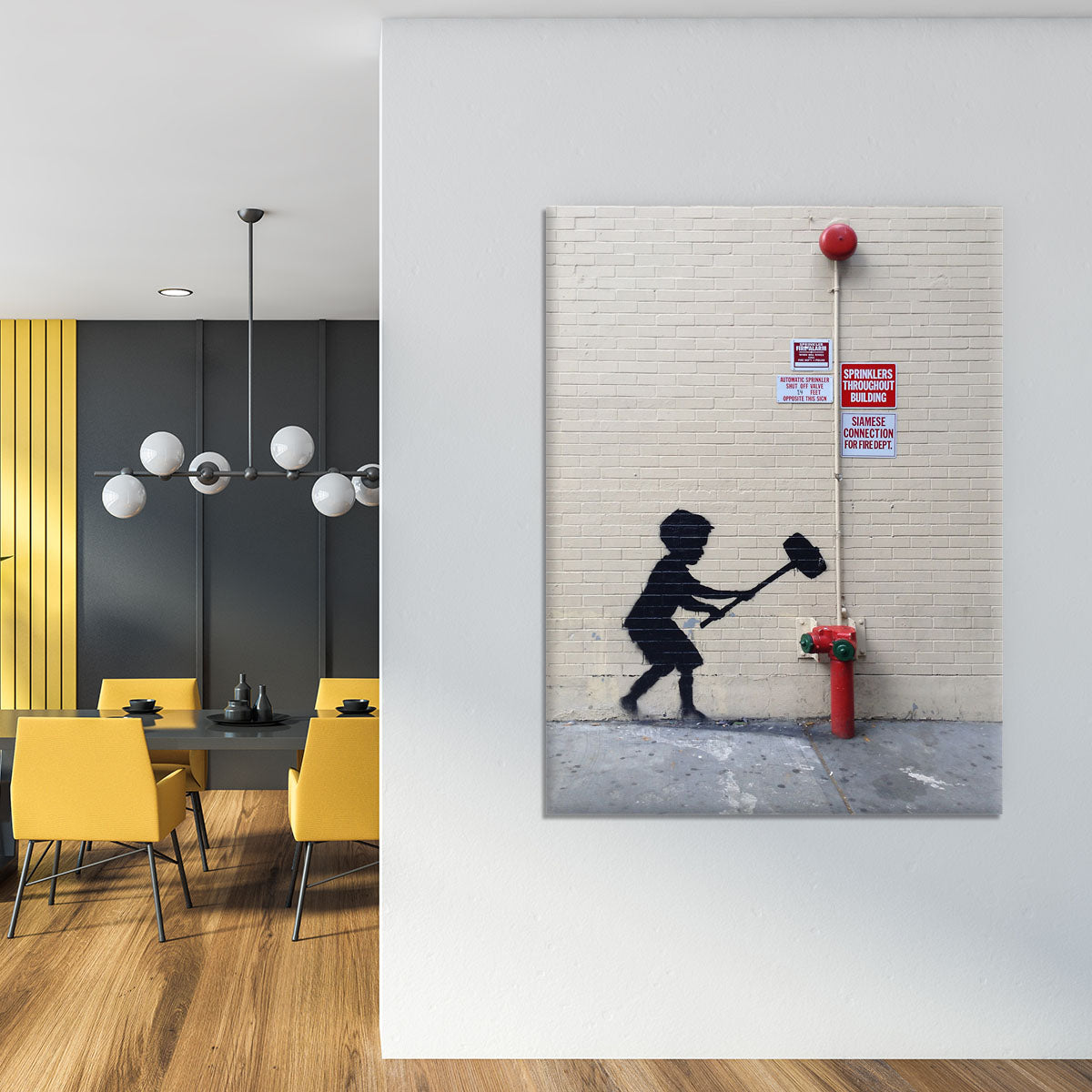 Banksy Hammer Boy Canvas Print or Poster - Canvas Art Rocks - 4
