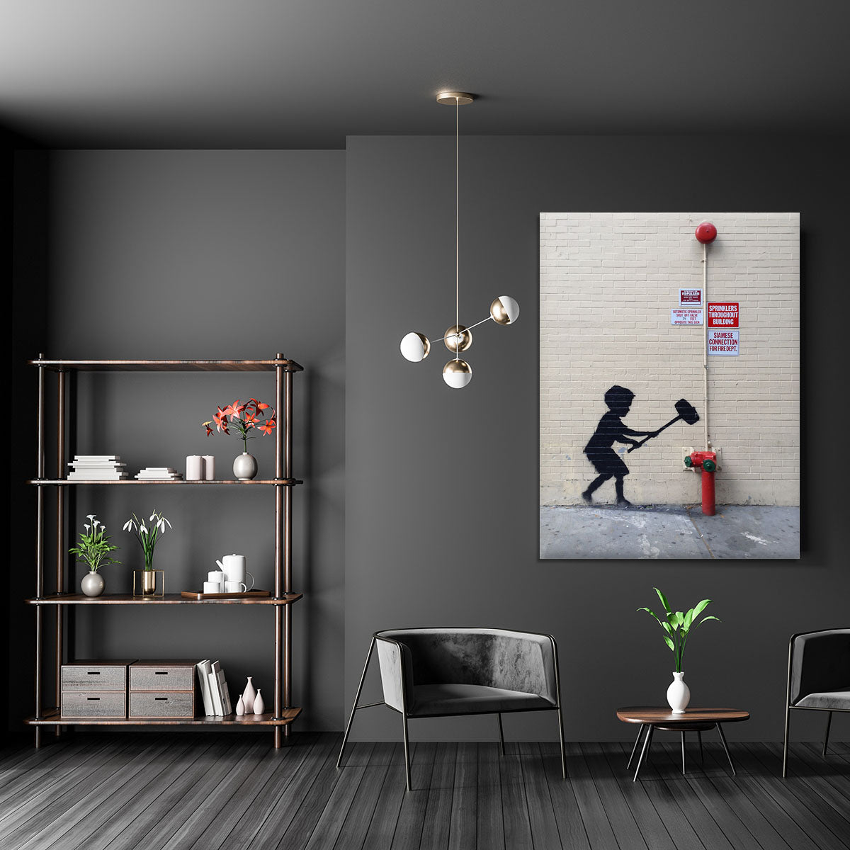 Banksy Hammer Boy Canvas Print or Poster - Canvas Art Rocks - 5