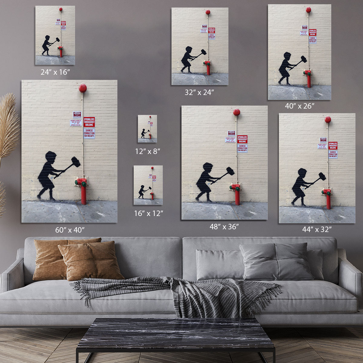 Banksy Hammer Boy Canvas Print or Poster - Canvas Art Rocks - 7