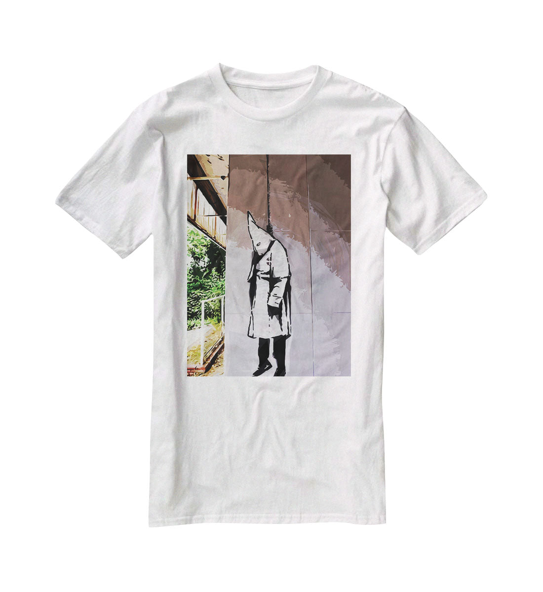 Banksy Hanging KKK T-Shirt - Canvas Art Rocks - 5