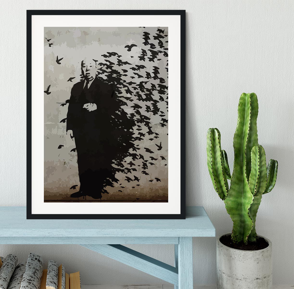 Banksy Hitchcock Birds Framed Print - Canvas Art Rocks - 1