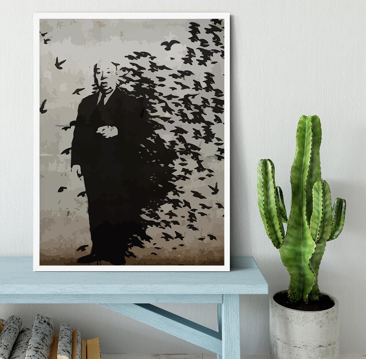 Banksy Hitchcock Birds Framed Print - Canvas Art Rocks -6
