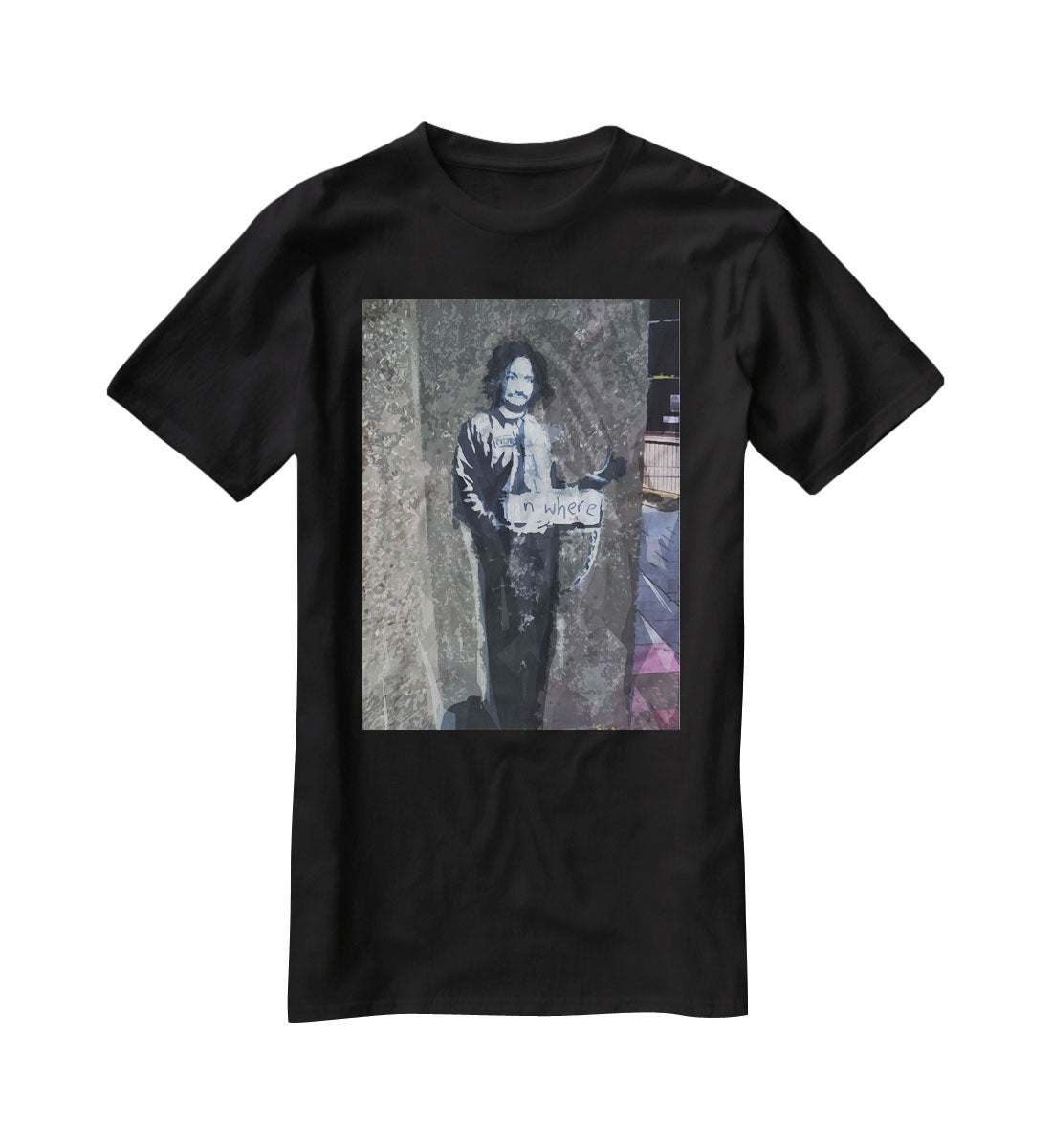 Banksy Hitchhiker To Anywhere T-Shirt - Canvas Art Rocks - 1
