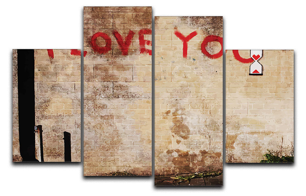 Banksy I Love You 4 Split Panel Canvas - Canvas Art Rocks - 1