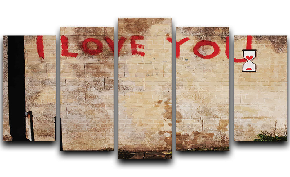 Banksy I Love You 5 Split Panel Canvas - Canvas Art Rocks - 1