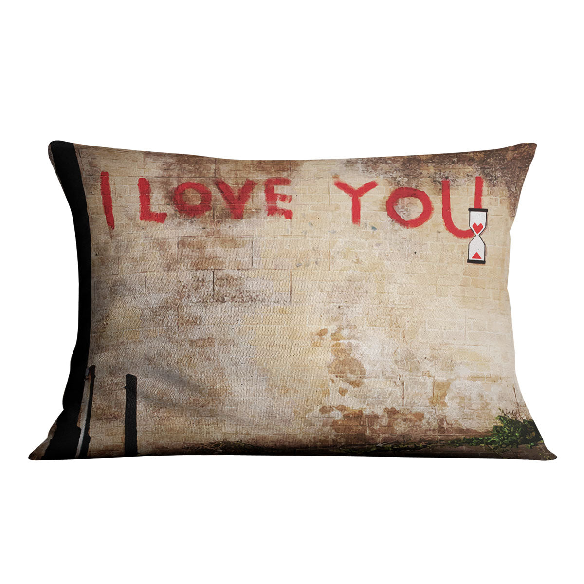 Banksy I Love You Cushion - Canvas Art Rocks - 4