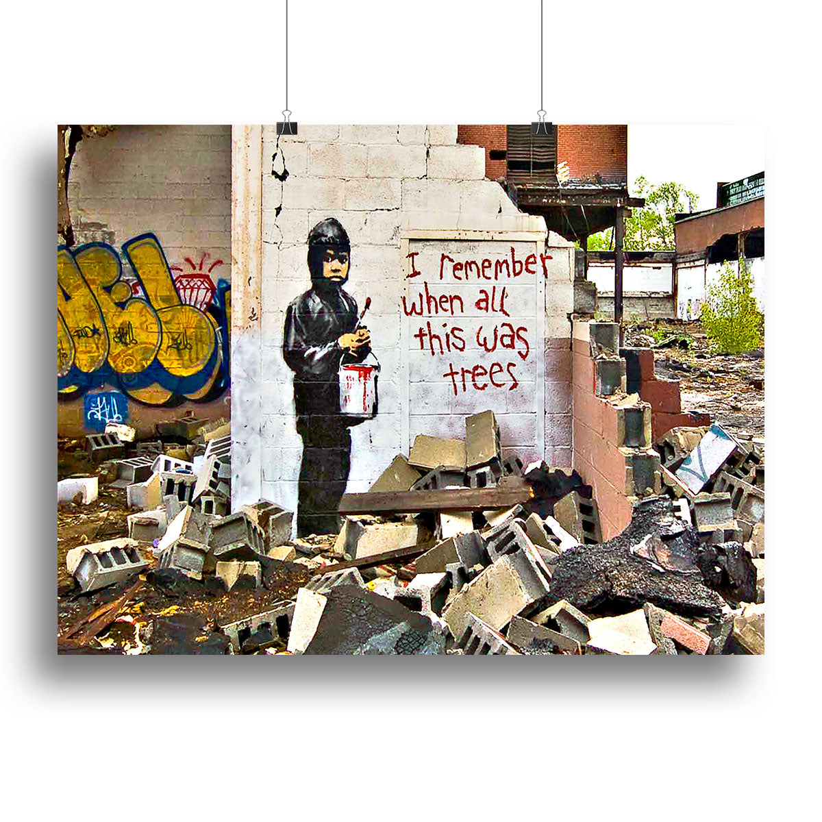 Banksy I Remember When All This Was Trees Canvas Print or Poster - Canvas Art Rocks - 2