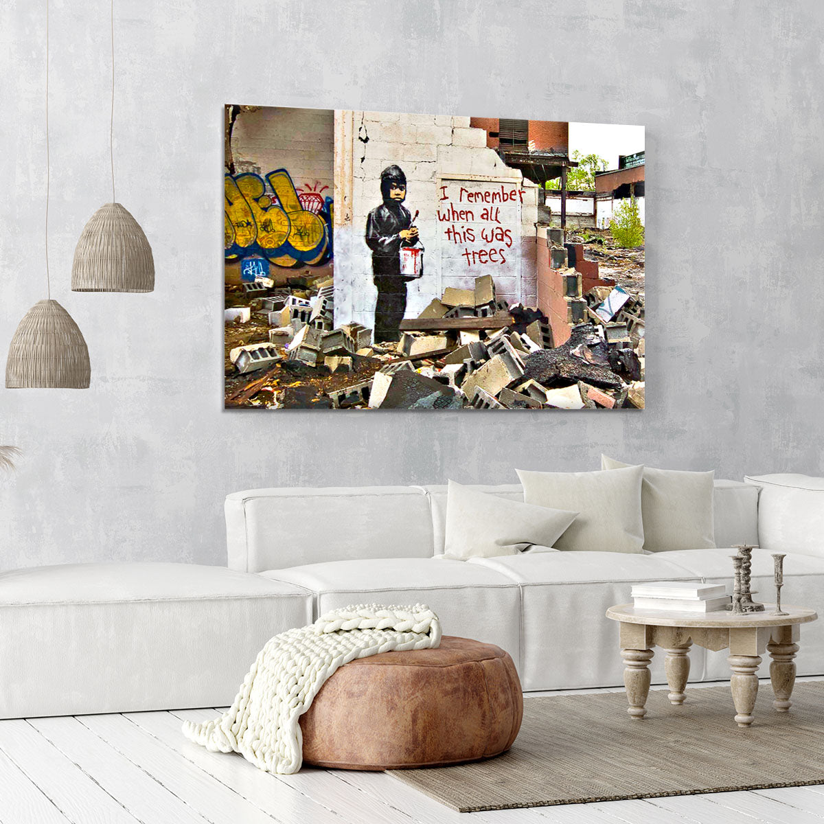 Banksy I Remember When All This Was Trees Canvas Print or Poster - Canvas Art Rocks - 6