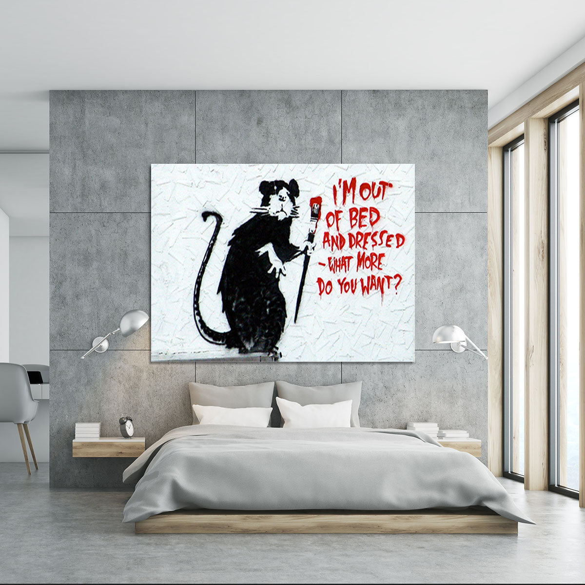 Banksy I'm Out Of Bed And Dressed Canvas Print or Poster - Canvas Art Rocks - 5