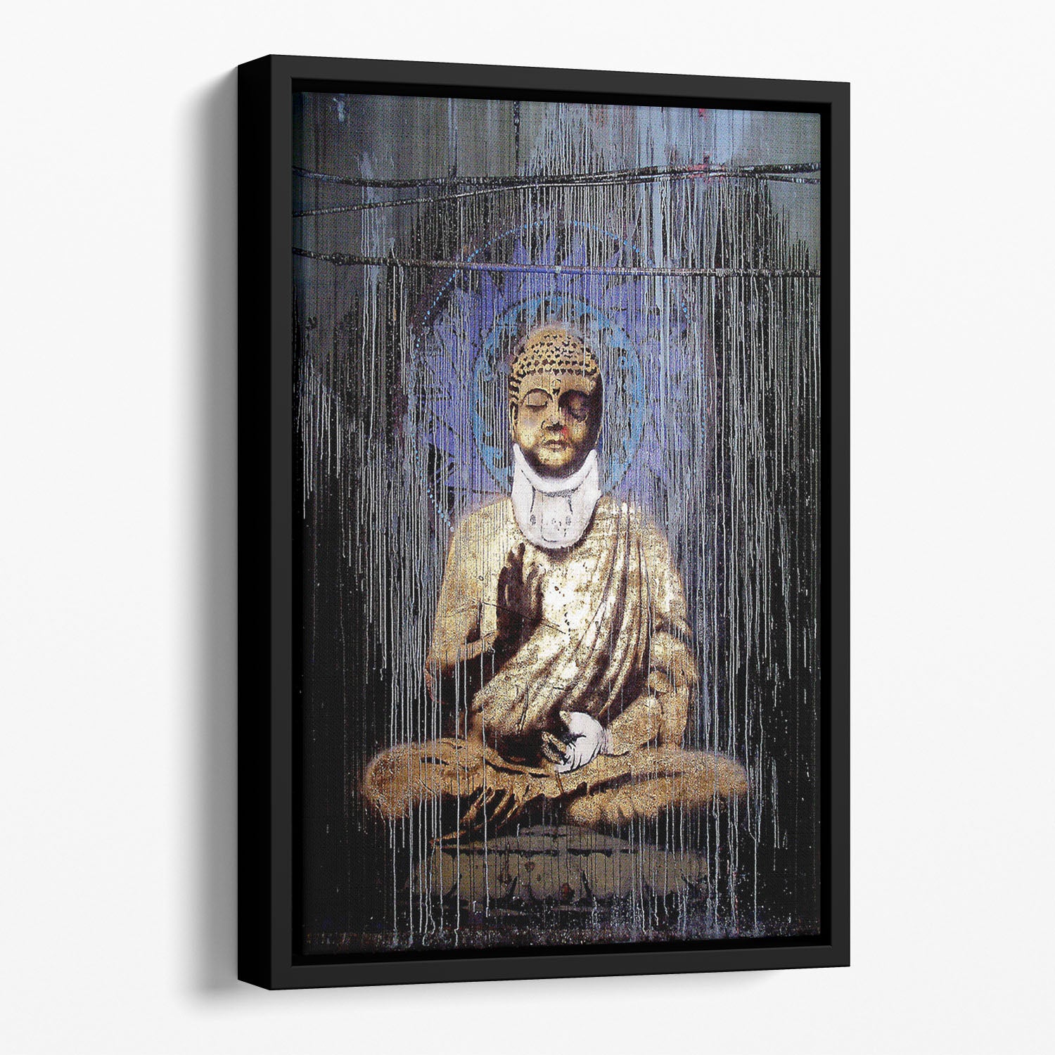Banksy Injured Buddha Floating Framed Canvas