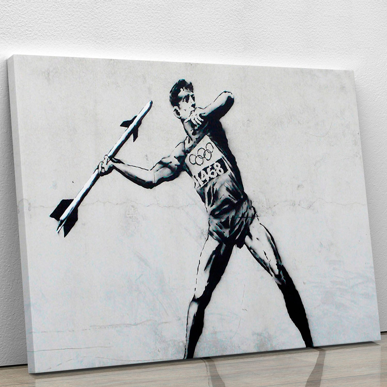 Banksy Javelin Thrower Canvas Print or Poster - Canvas Art Rocks - 1