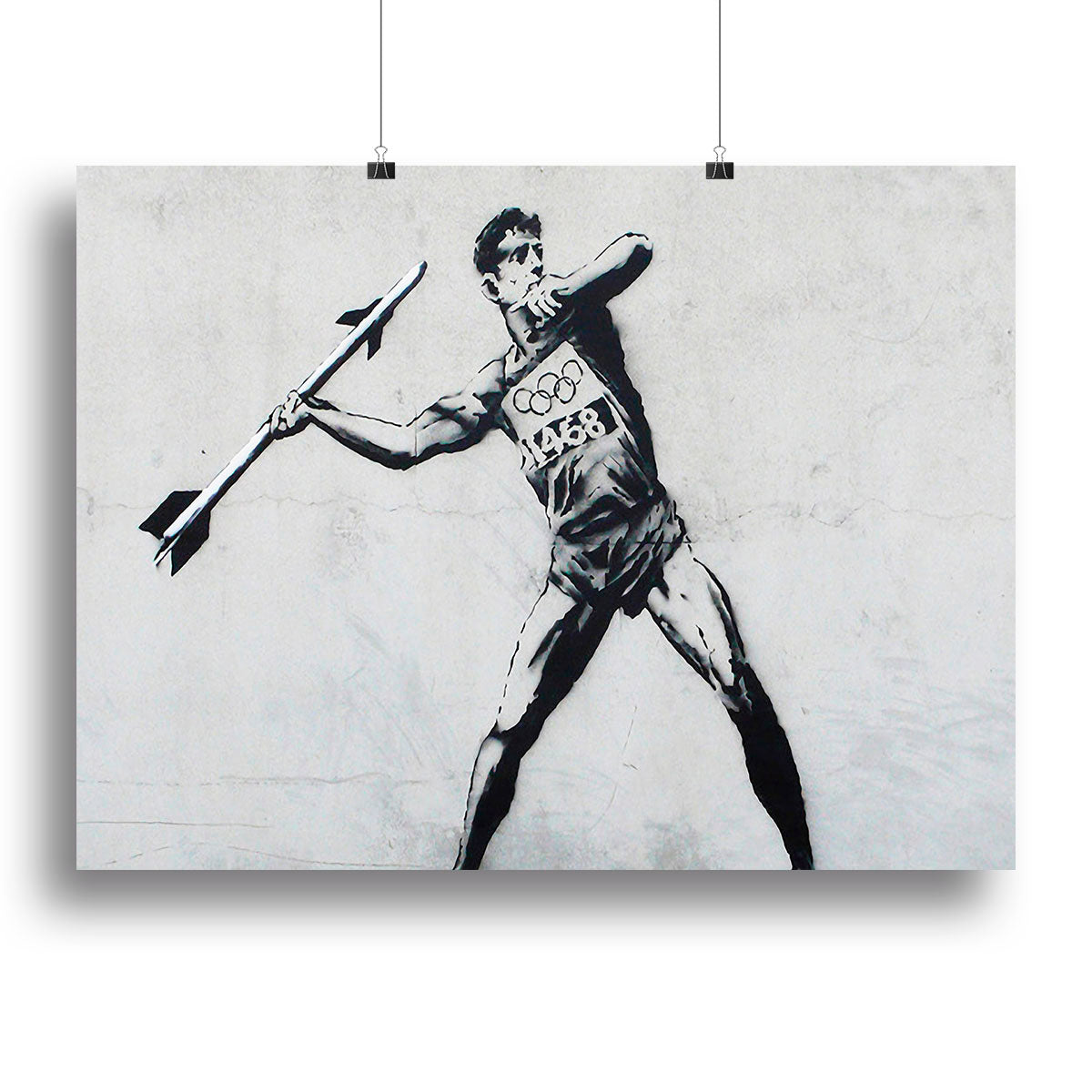 Banksy Javelin Thrower Canvas Print or Poster - Canvas Art Rocks - 2