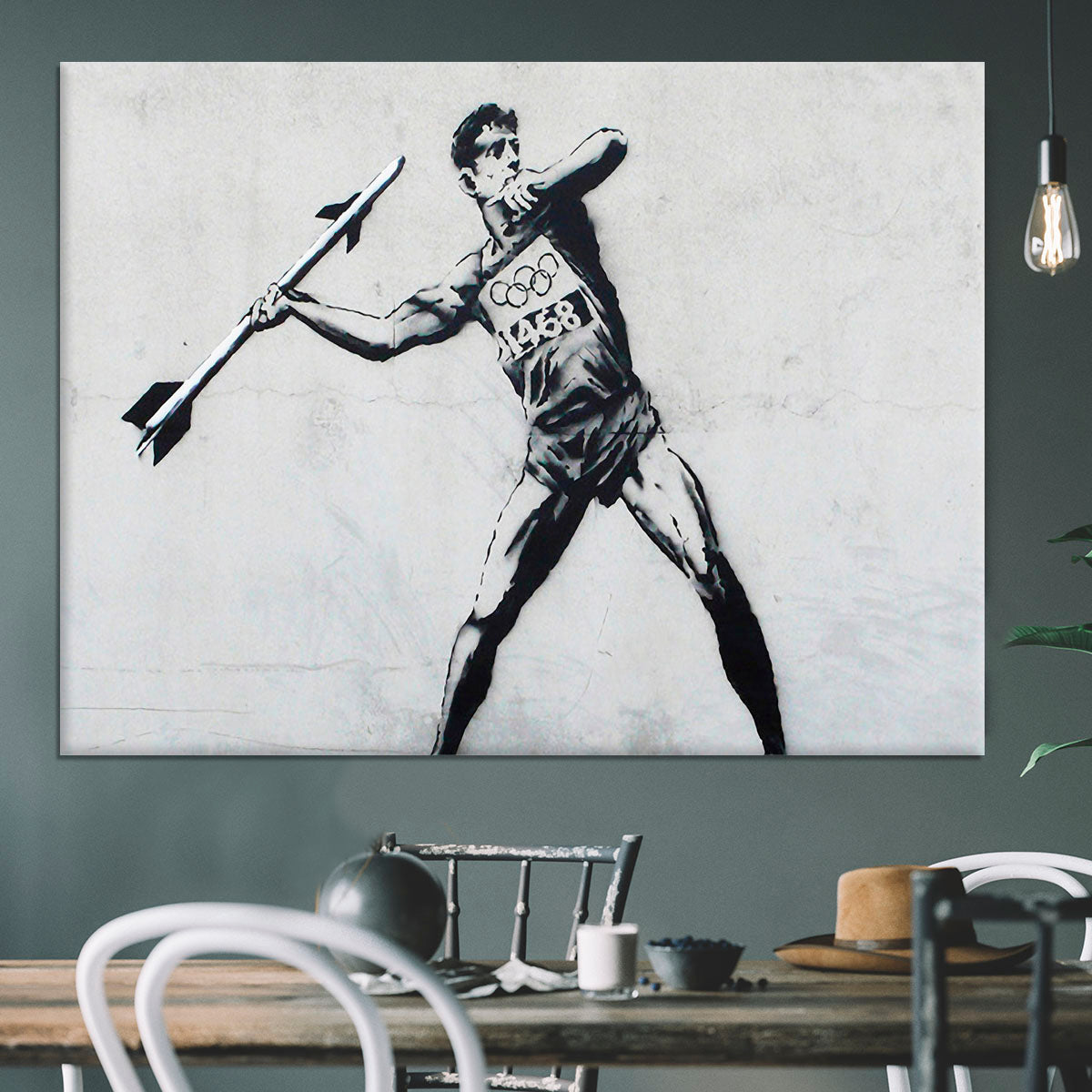 Banksy Javelin Thrower Canvas Print or Poster - Canvas Art Rocks - 3