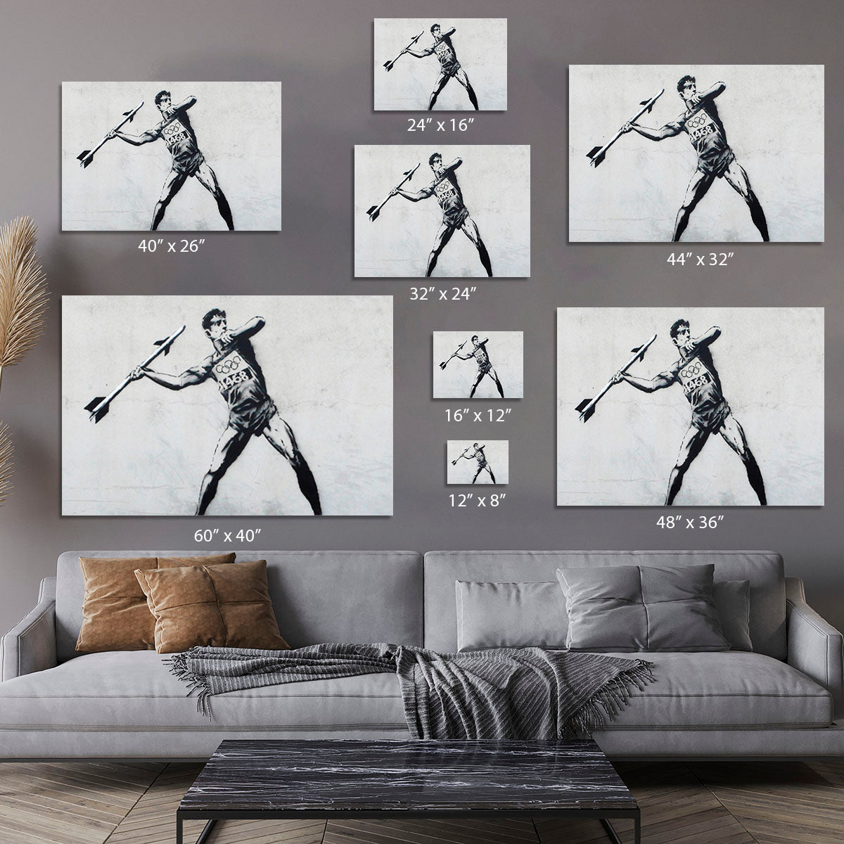 Banksy Javelin Thrower Canvas Print or Poster - Canvas Art Rocks - 7