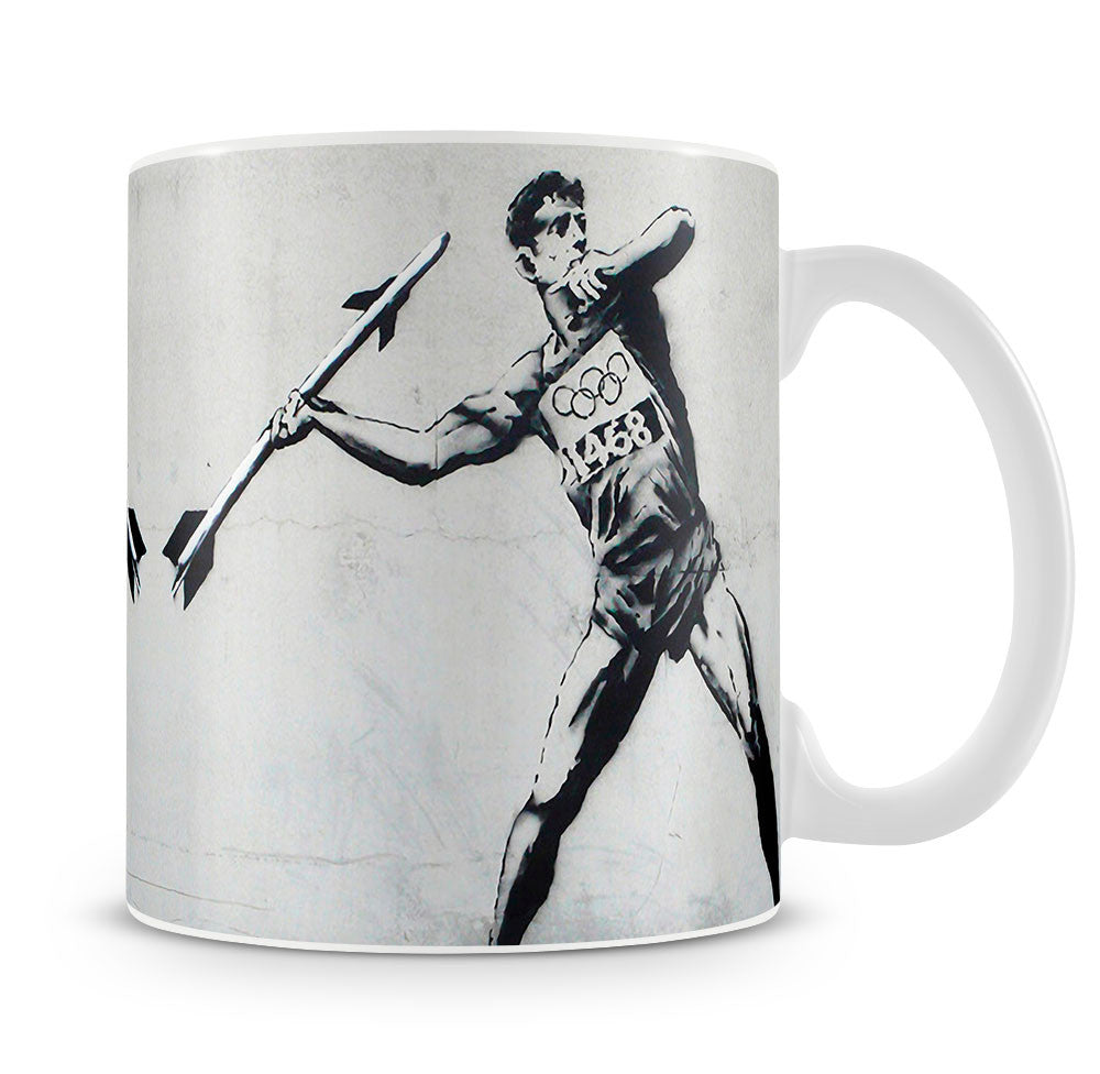 Banksy Javelin Thrower Mug - Canvas Art Rocks