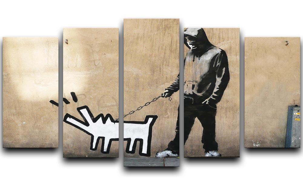 Banksy Keith Haring Dog 5 Split Panel Canvas  - Canvas Art Rocks - 1