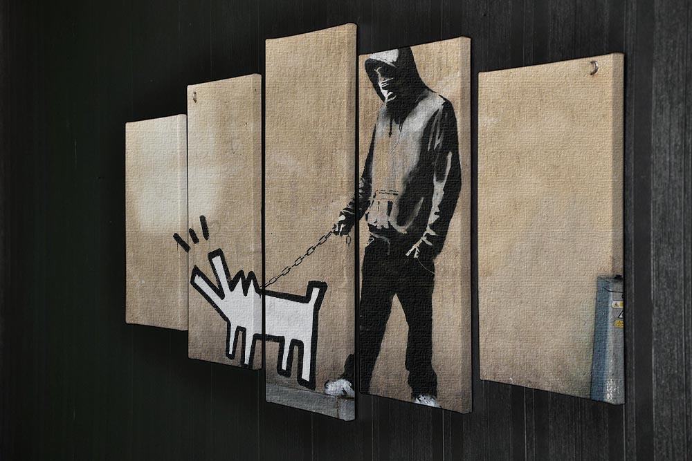 Banksy Keith Haring Dog 5 Split Panel Canvas - Canvas Art Rocks - 2