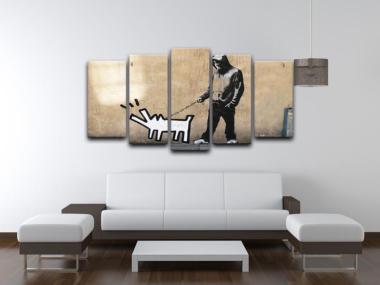 Banksy Keith Haring Dog 5 Split Panel Canvas - Canvas Art Rocks - 3