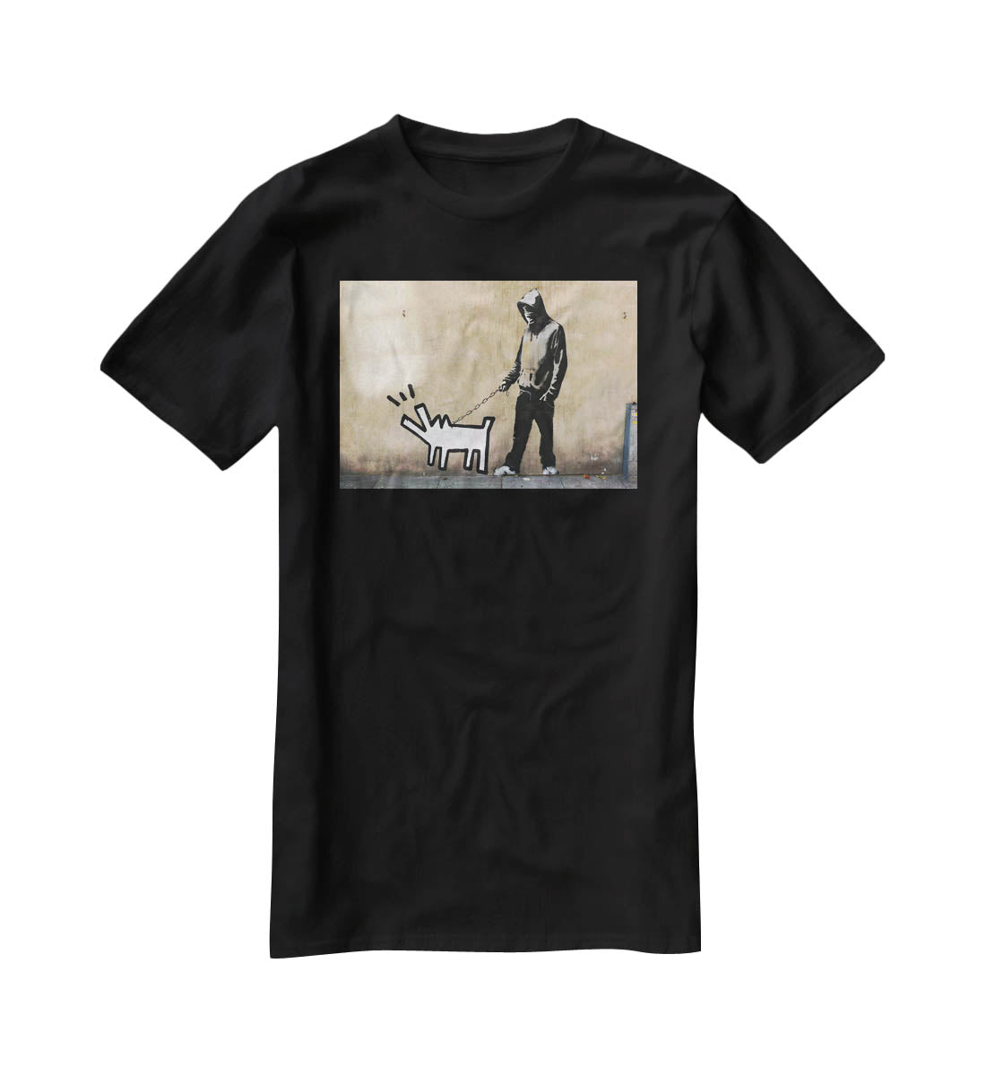 Banksy Keith Haring Dog T-Shirt - Canvas Art Rocks - 1