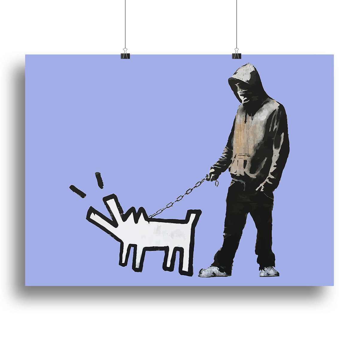 Banksy Keith Haring Dog Blue Canvas Print or Poster - Canvas Art Rocks - 2