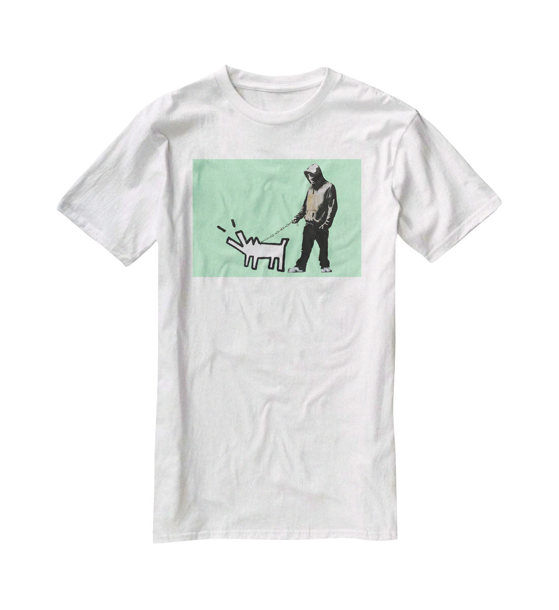 Banksy Keith Haring Dog Green T-Shirt - Canvas Art Rocks - 5