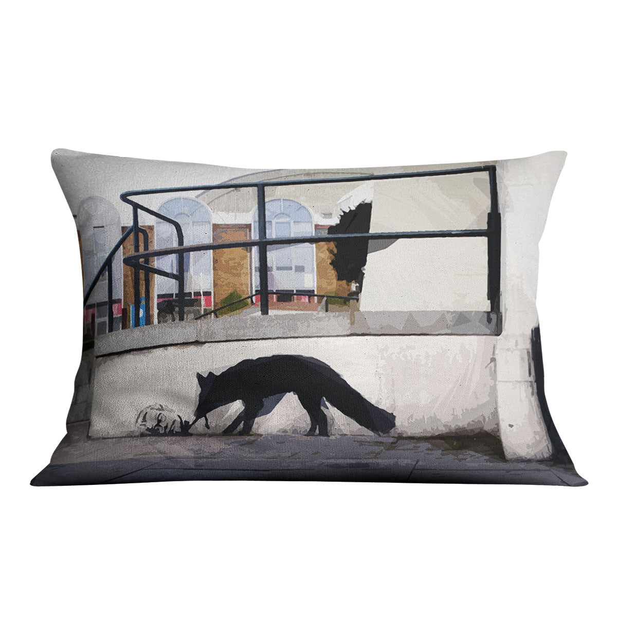 Banksy Kentucky Fox Cushion - Canvas Art Rocks - 4
