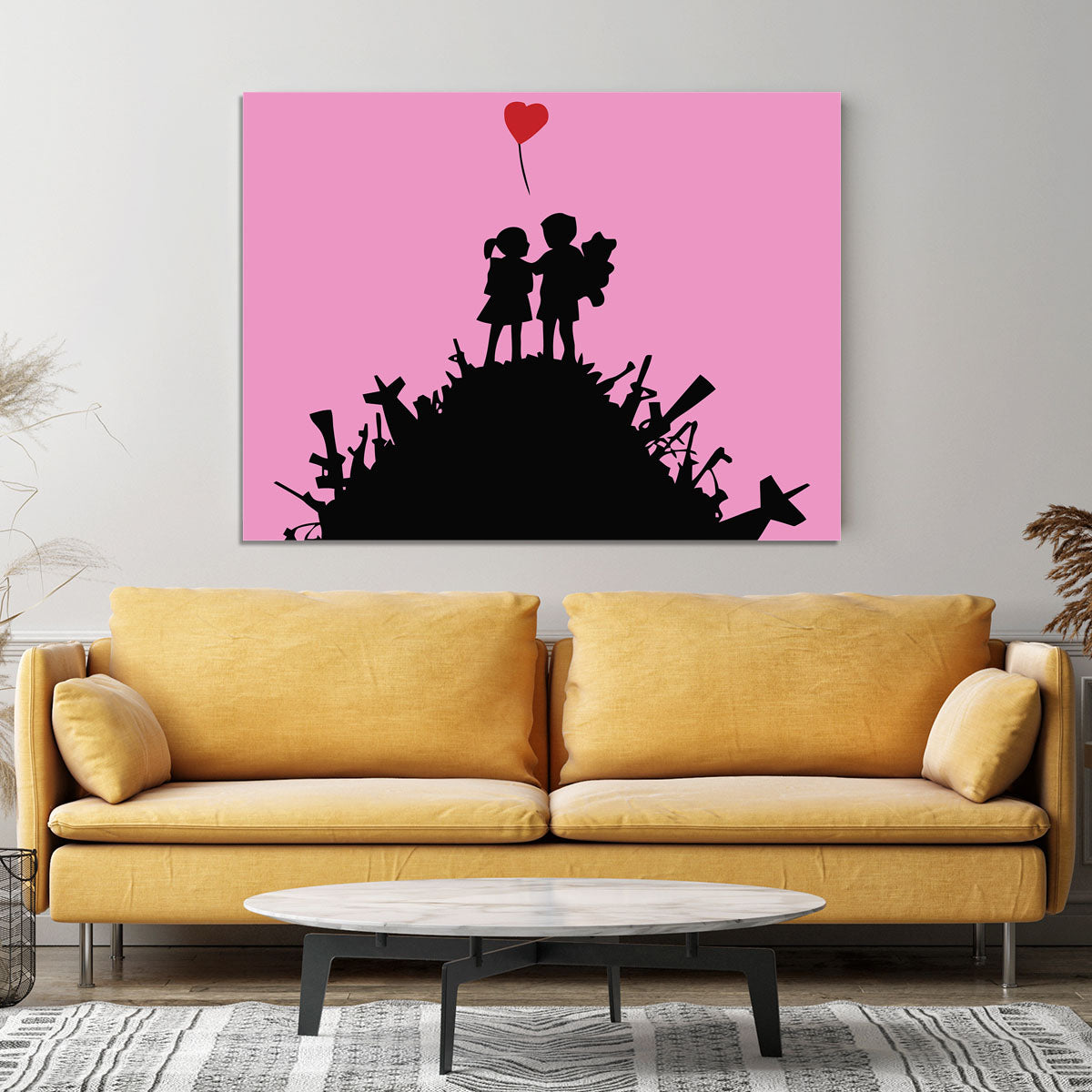 Banksy Kids On Gun Hill Pink Canvas Print or Poster - Canvas Art Rocks - 4
