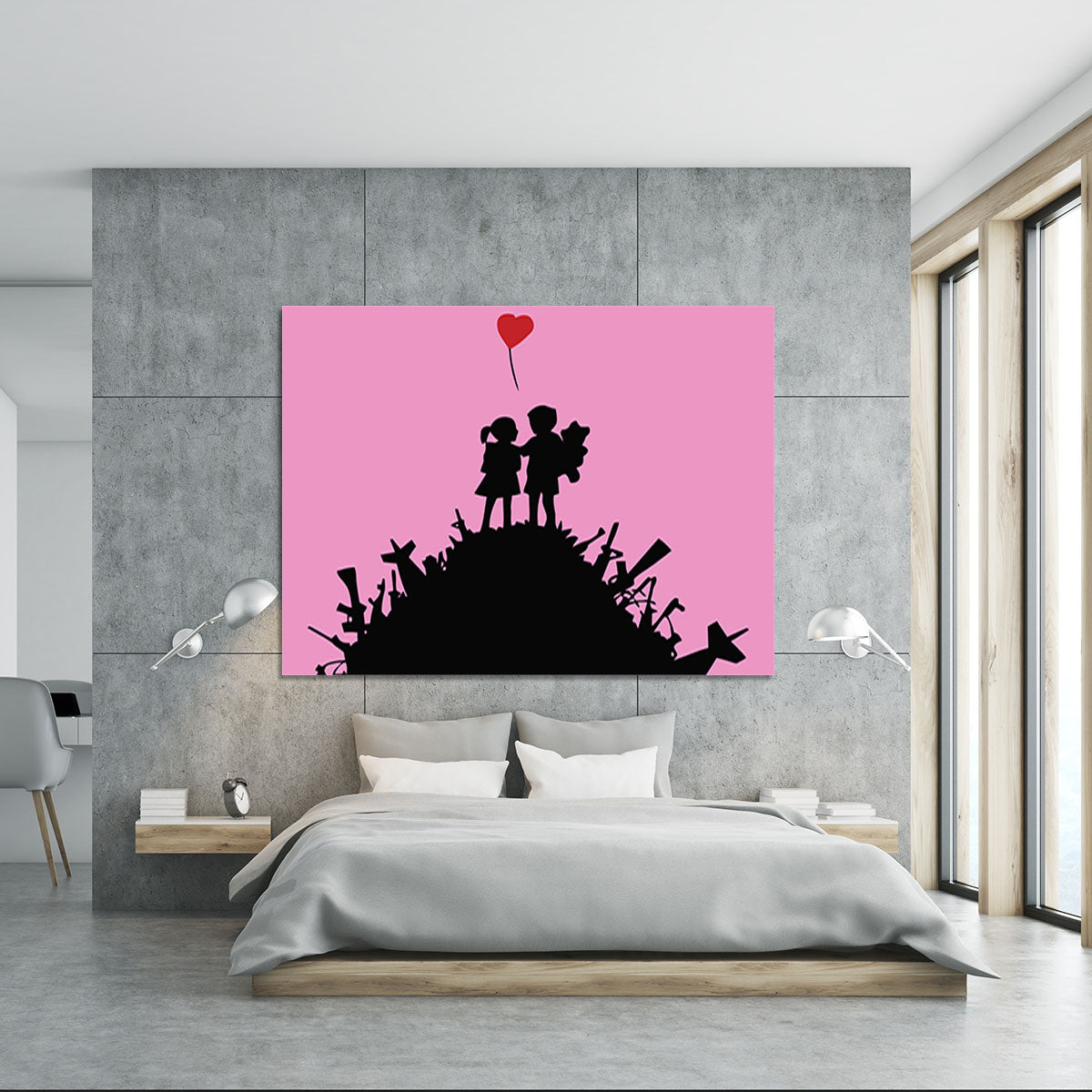 Banksy Kids On Gun Hill Pink Canvas Print or Poster - Canvas Art Rocks - 5