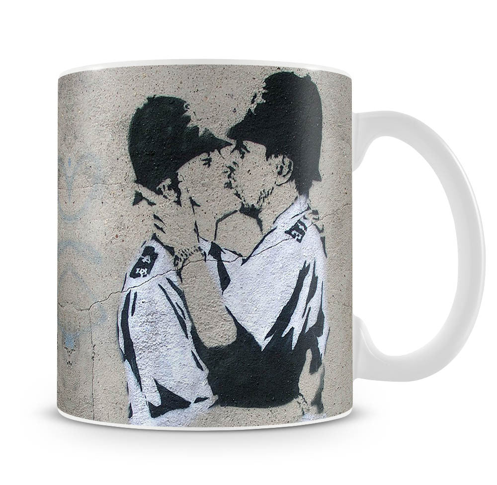 Banksy Kissing Policemen Mug - Canvas Art Rocks