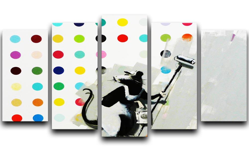 Banksy LSD Damien Hirst 5 Split Panel Canvas  - Canvas Art Rocks - 1