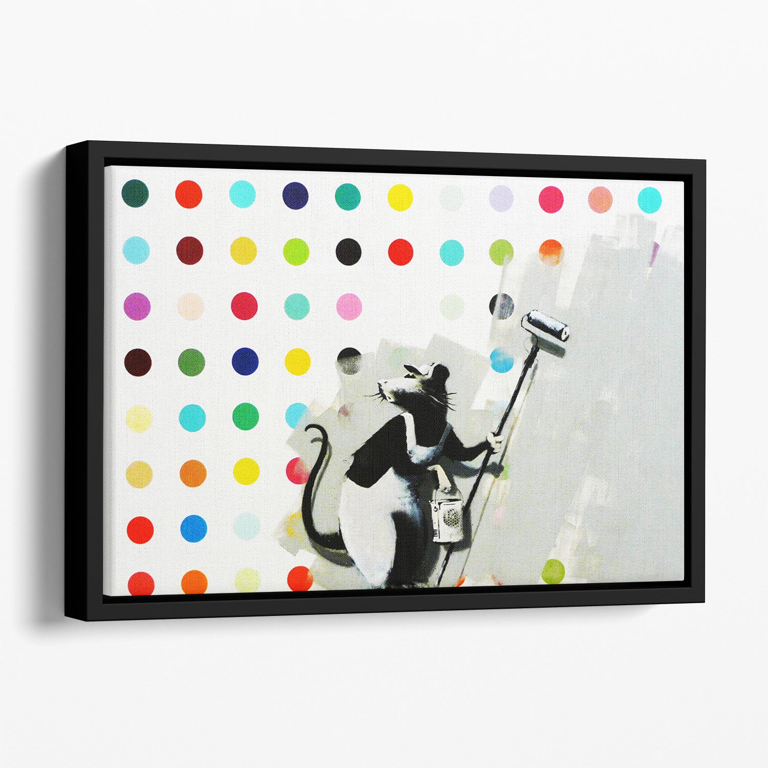 Banksy LSD Damien Hirst Floating Framed Canvas