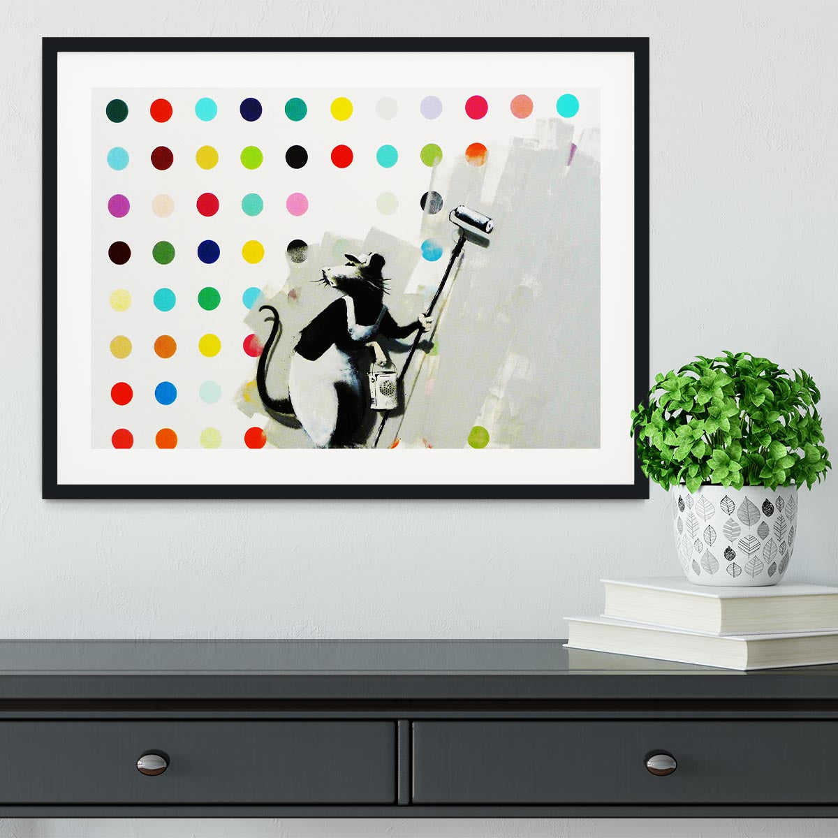 Banksy LSD Damien Hirst Framed Print - Canvas Art Rocks - 1