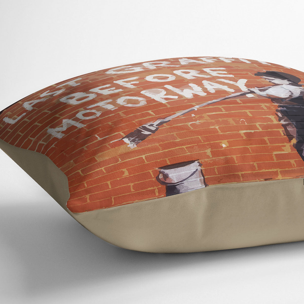 Banksy Last Graffiti Before Motorway Cushion - Canvas Art Rocks - 2