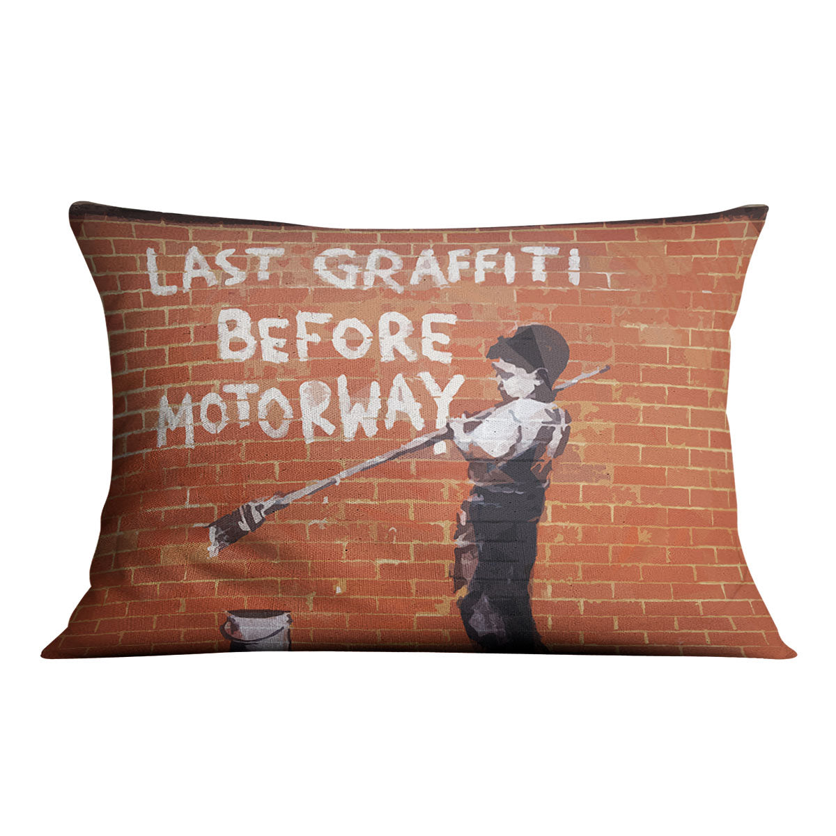 Banksy Last Graffiti Before Motorway Cushion - Canvas Art Rocks - 4