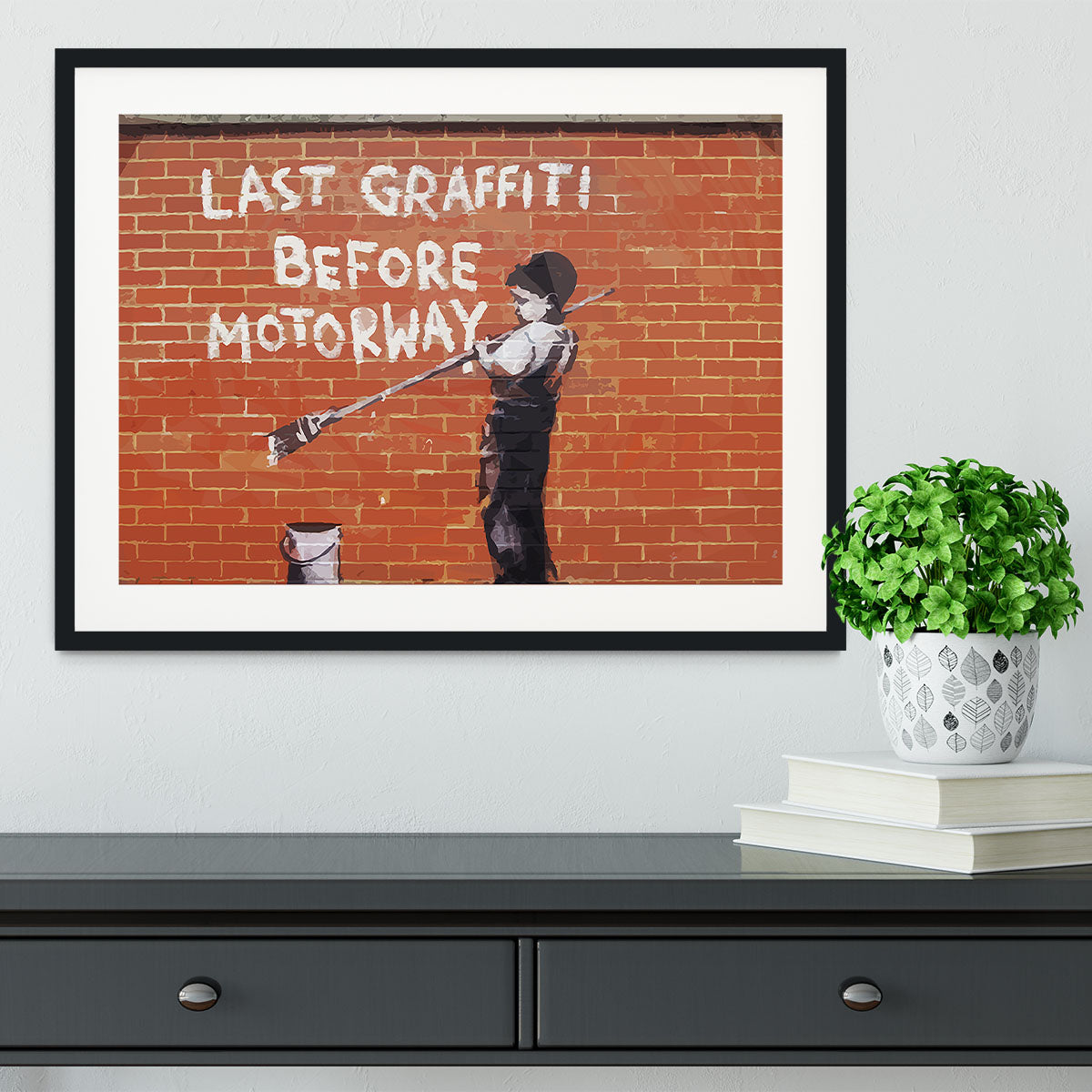 Banksy Last Graffiti Before Motorway Framed Print - Canvas Art Rocks - 1