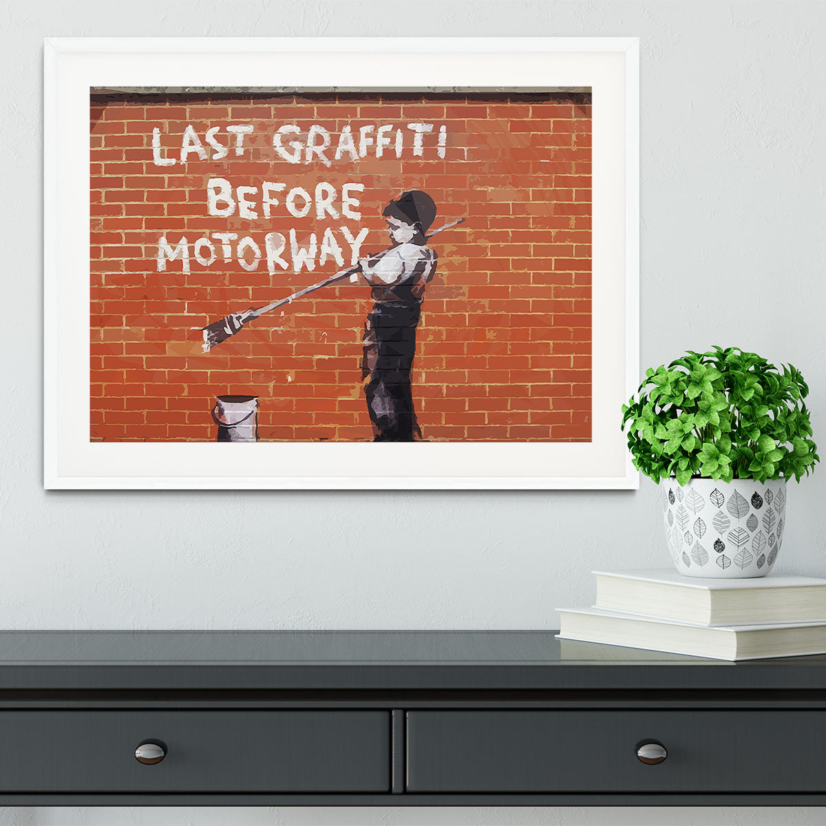 Banksy Last Graffiti Before Motorway Framed Print - Canvas Art Rocks - 5