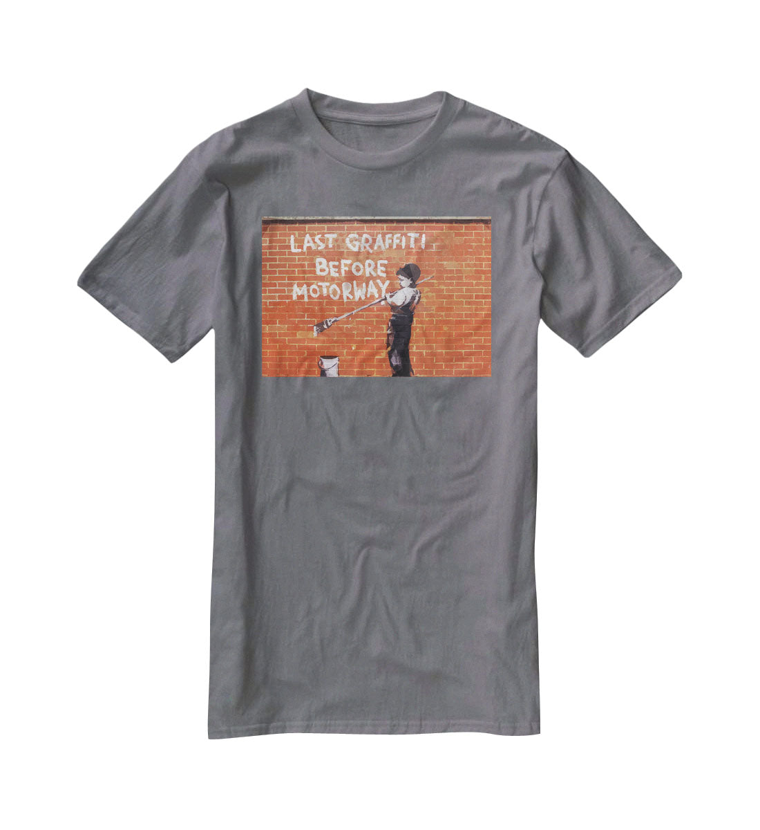 Banksy Last Graffiti Before Motorway T-Shirt - Canvas Art Rocks - 3