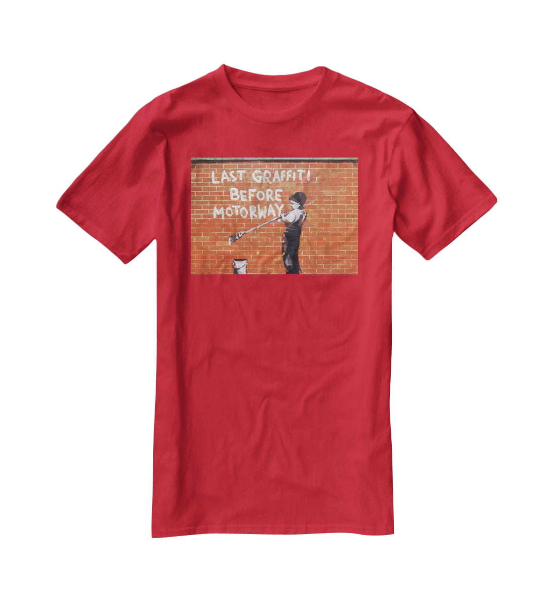 Banksy Last Graffiti Before Motorway T-Shirt - Canvas Art Rocks - 4