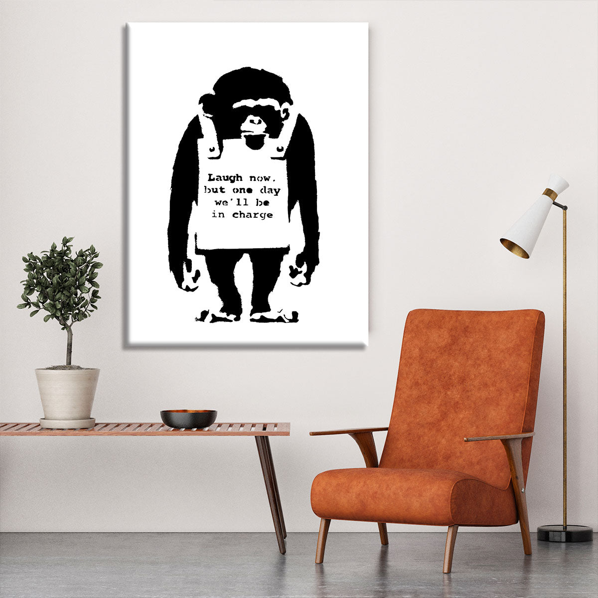 Banksy Laugh Now Monkey Canvas Print or Poster - Canvas Art Rocks - 6