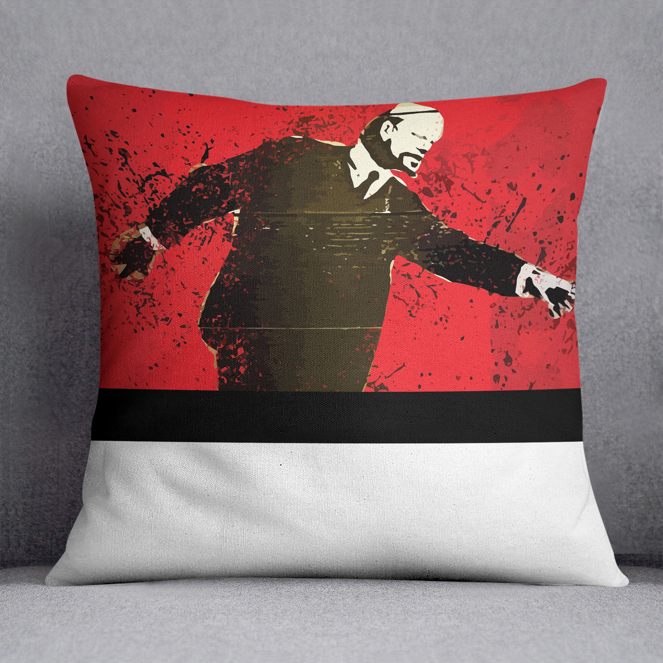Banksy Lenin on Roller Blades Cushion - Canvas Art Rocks - 1