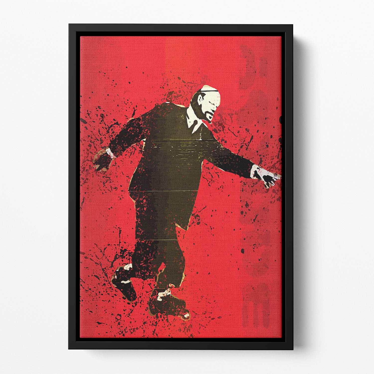 Banksy Lenin on Roller Blades Floating Framed Canvas - Canvas Art Rocks - 2