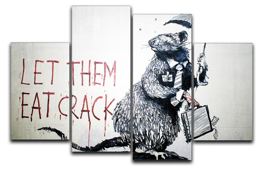 Banksy Let Them Eat Crack 4 Split Panel Canvas  - Canvas Art Rocks - 1