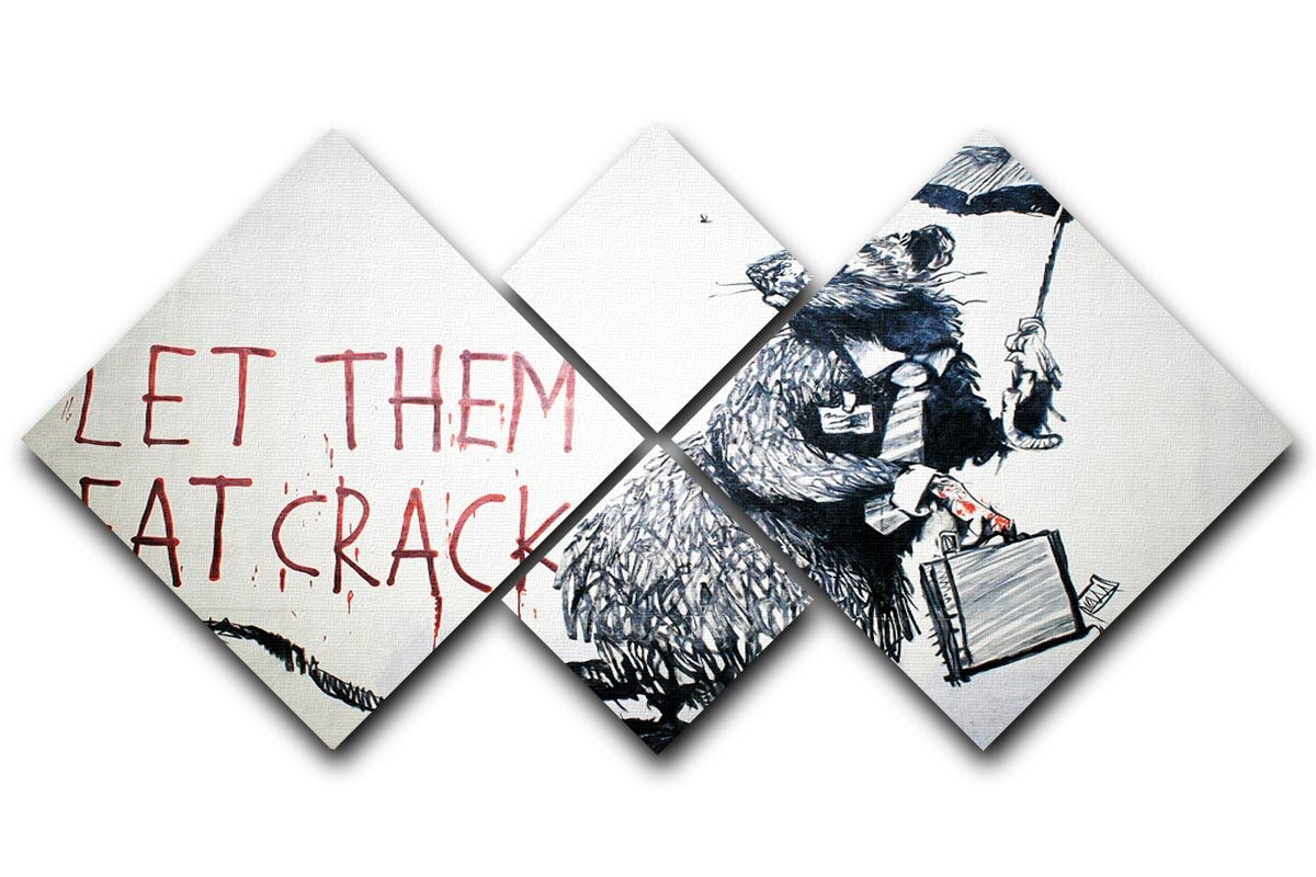 Banksy Let Them Eat Crack 4 Square Multi Panel Canvas  - Canvas Art Rocks - 1