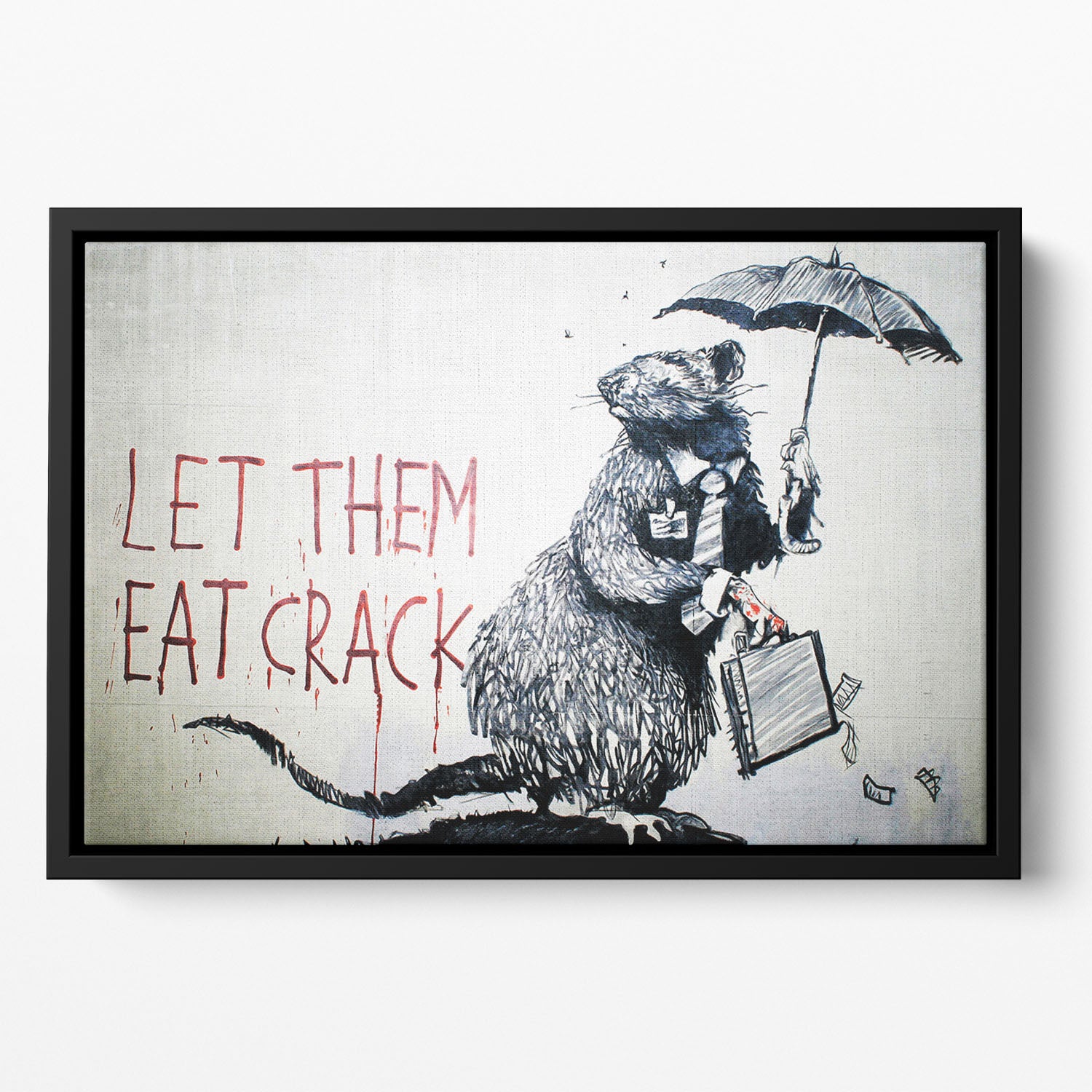 Banksy Let Them Eat Crack Floating Framed Canvas