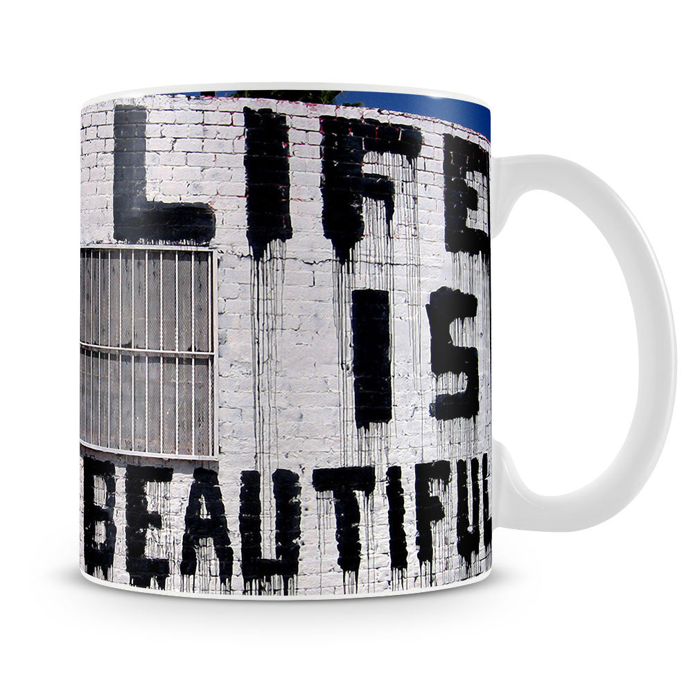 Banksy Life is Beautiful Mug - Canvas Art Rocks
