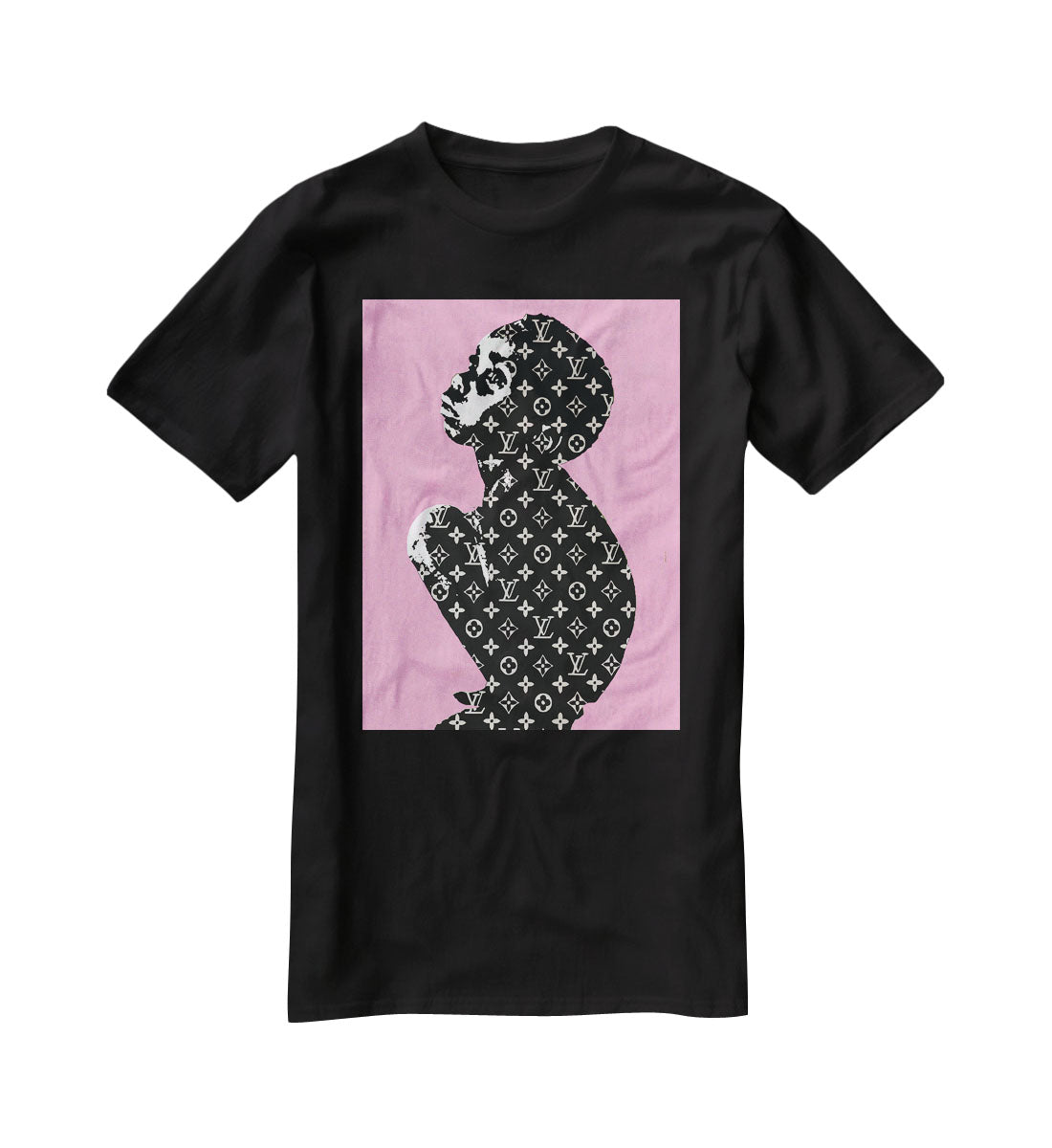 Banksy Louis Vuitton Kid Pink T-Shirt - Canvas Art Rocks - 1