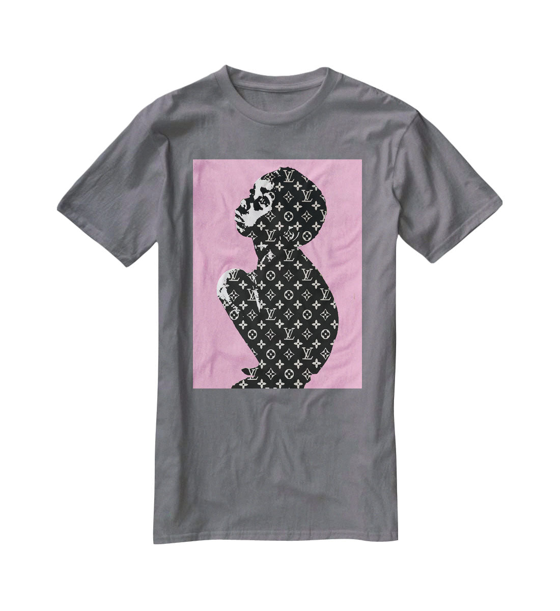 Banksy Louis Vuitton Kid Pink T-Shirt - Canvas Art Rocks - 3