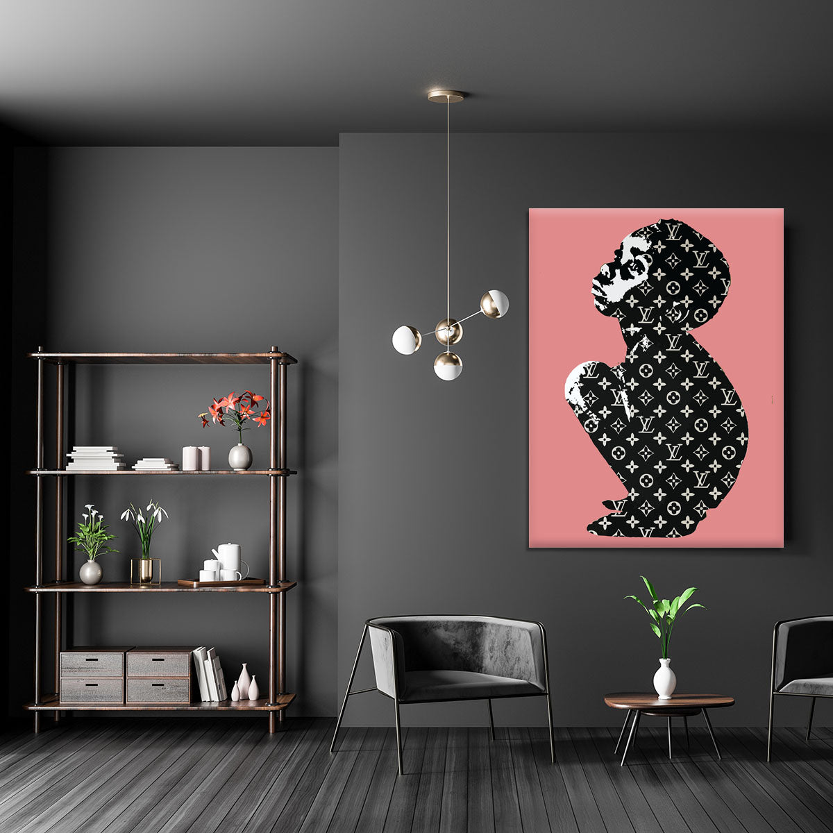 Banksy Louis Vuitton Kid Red Canvas Print or Poster - Canvas Art Rocks - 5