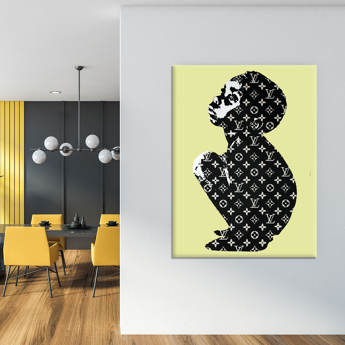 Banksy Louis Vuitton Kid Yellow Canvas Print or Poster - Canvas Art Rocks - 4