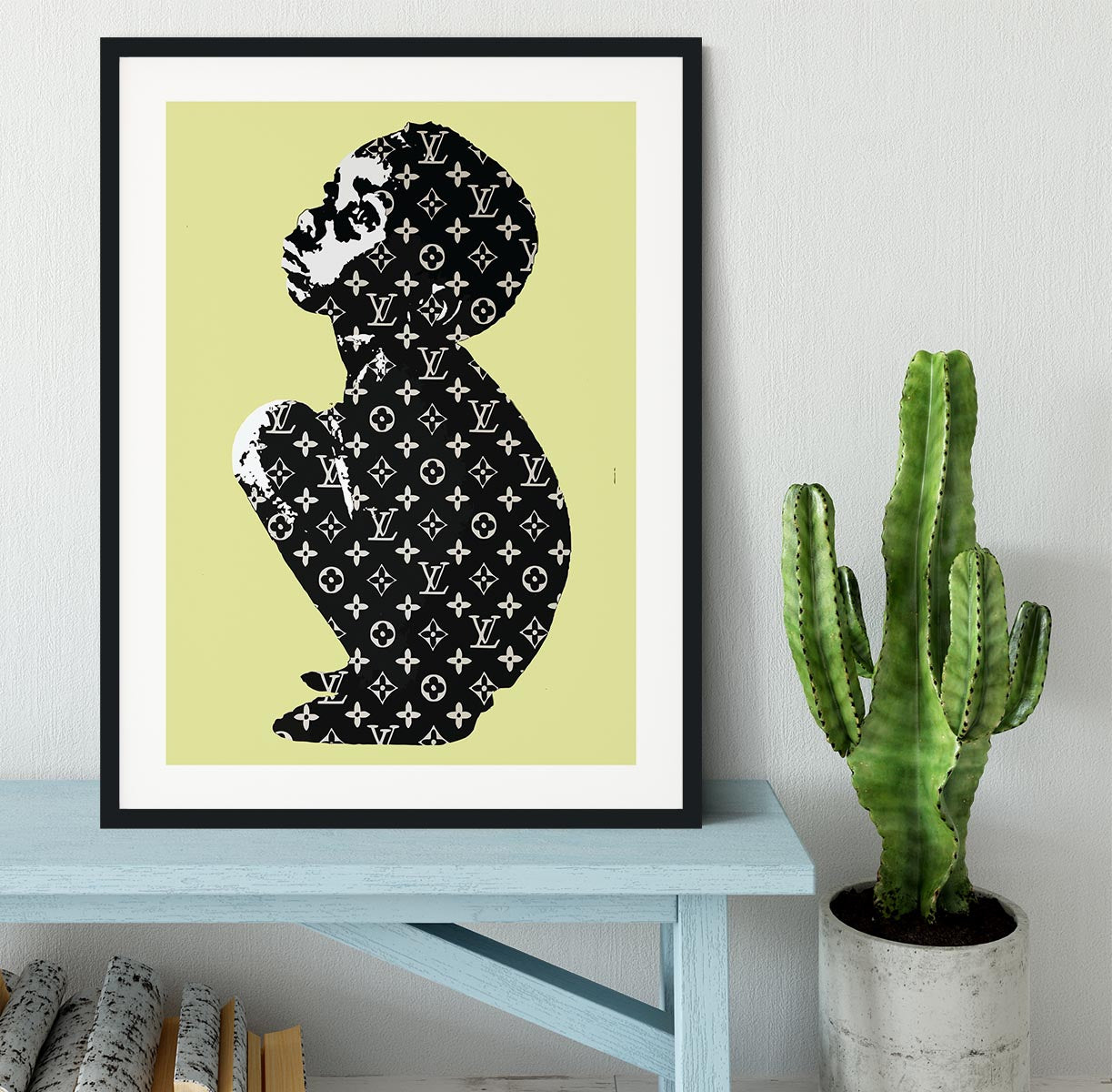 Banksy Louis Vuitton Kid Yellow Framed Print - Canvas Art Rocks - 1
